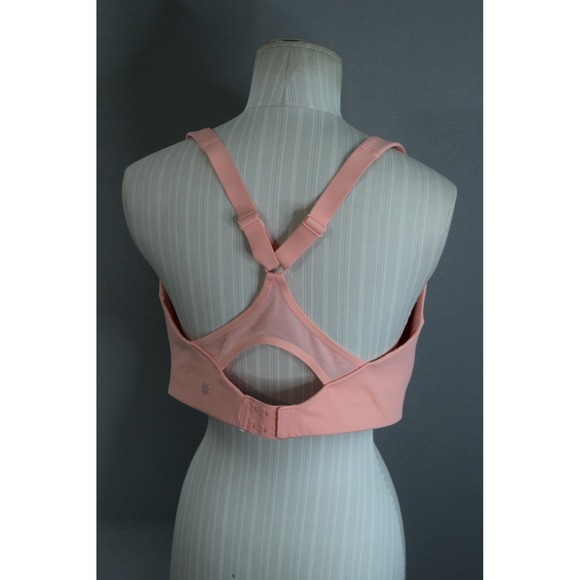 Athleta Front Zip Sports Bra 38DD High Support Athletic Women's Pink - Picture 3 of 6
